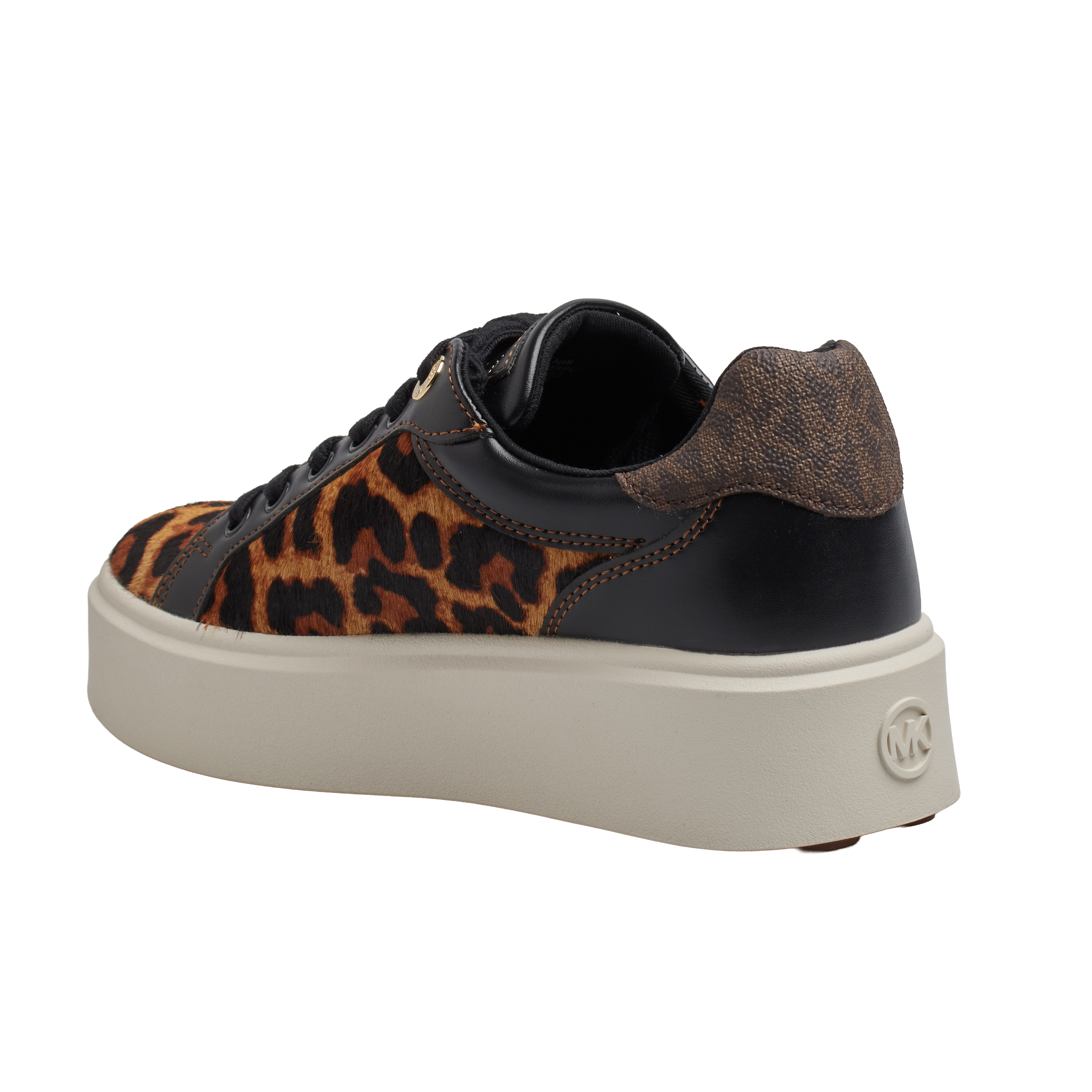 Ténis Senhora Romey Lace Up Preto com Estampado Animal