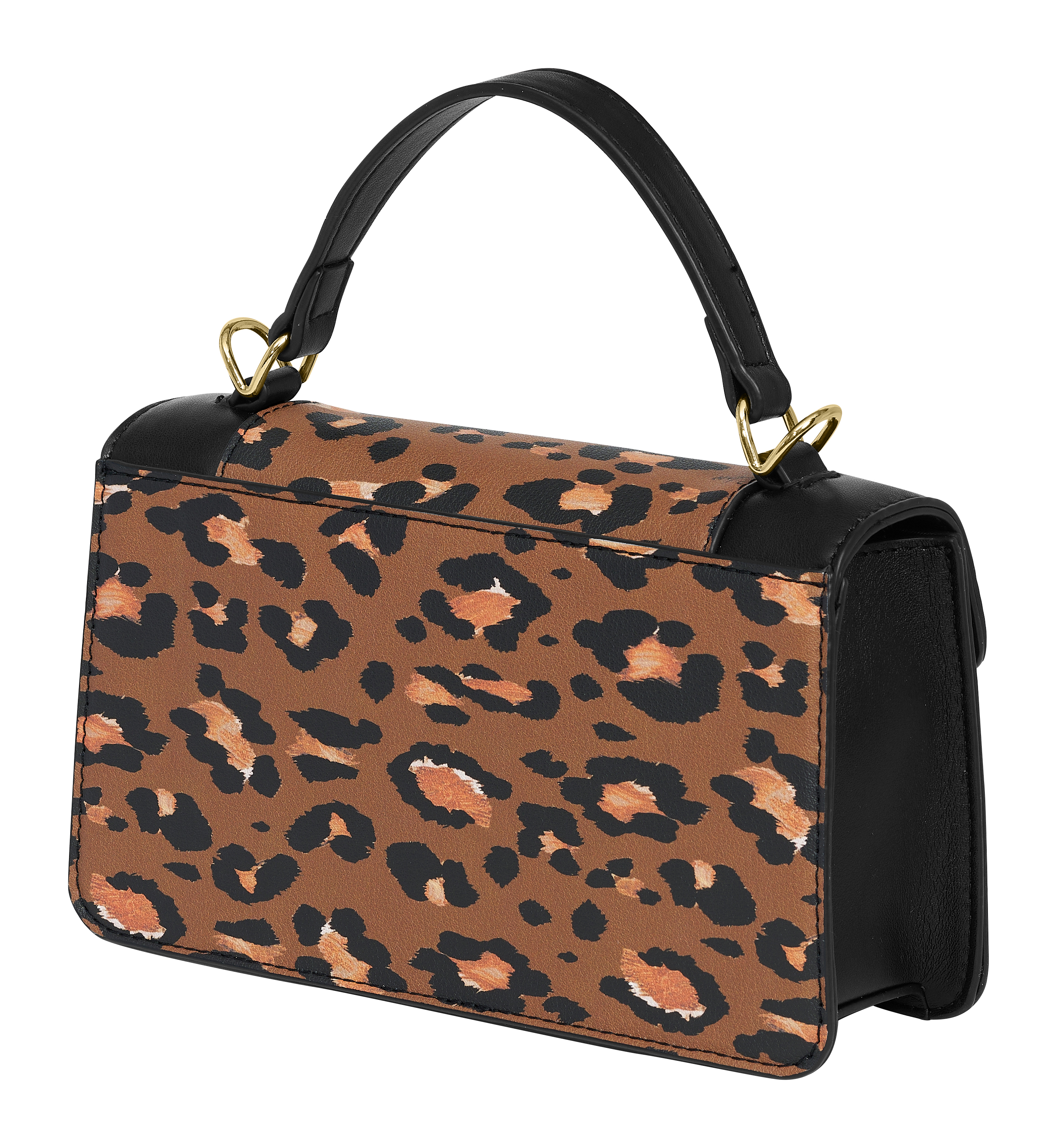 Mala Senhora Preto e Castanho com Padrão Leopardo