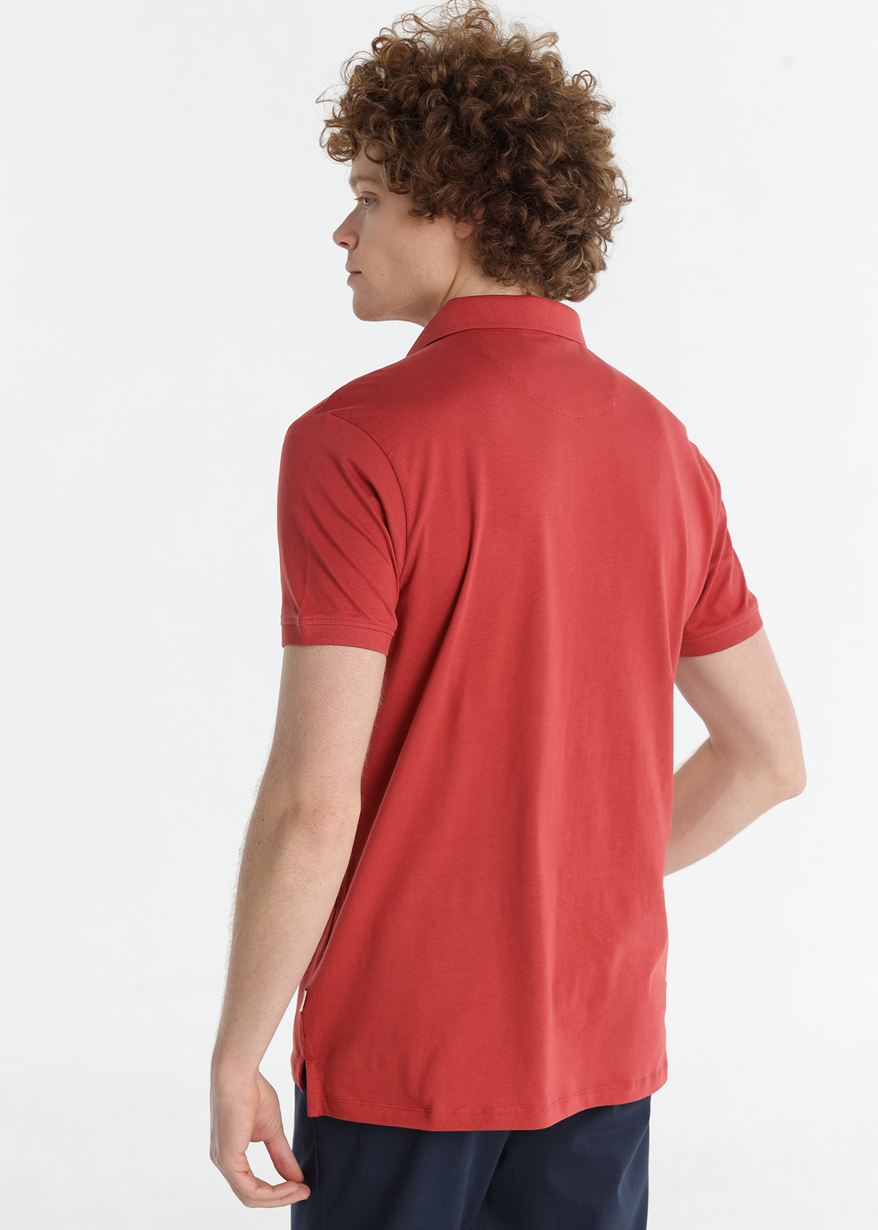 Polo básico Homem Vermelho