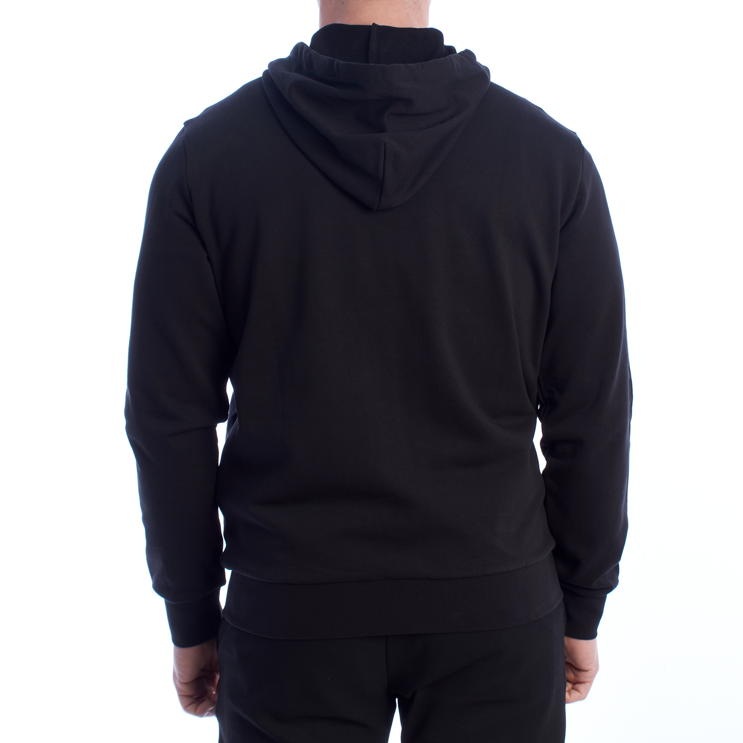 Sweatshirt Homem Regular Fit com Fecho e Capuz Preto