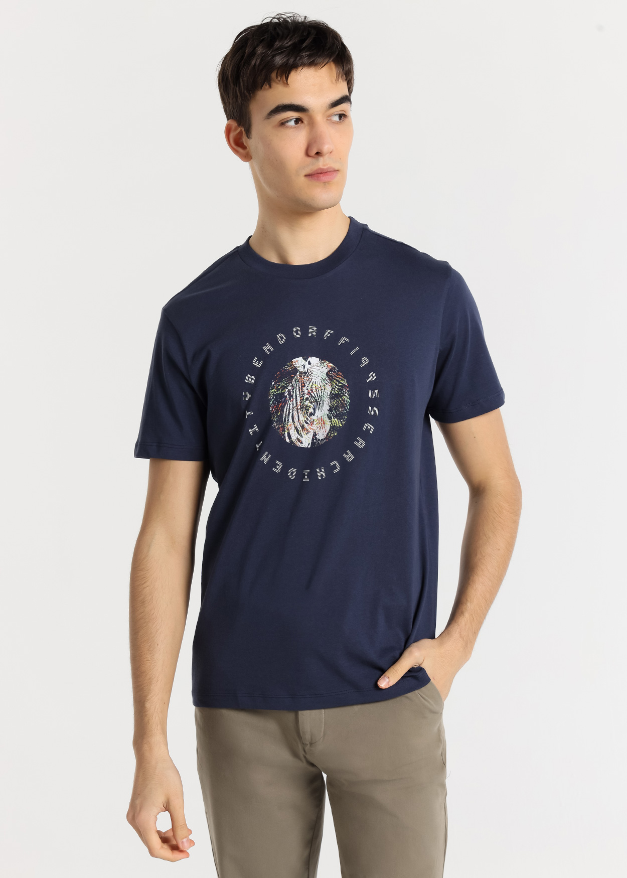 T-Shirt de zebra Azul