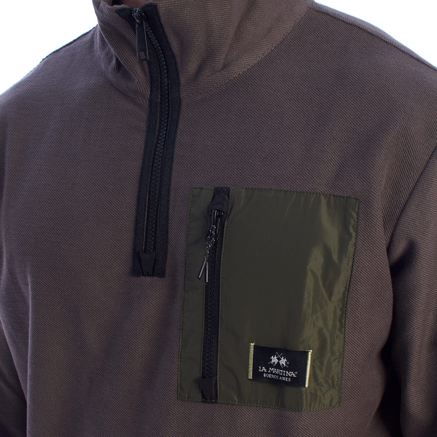 Sweatshirt Meio Fecho Homem Regular Fit Castanho