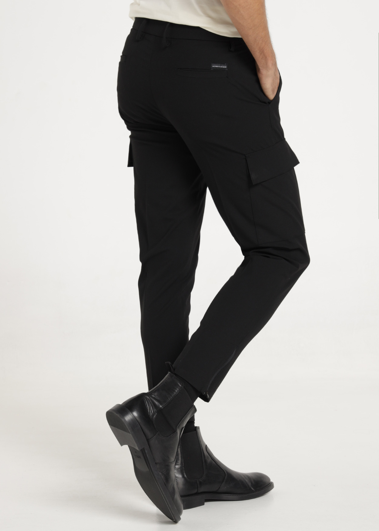 Calças Cargo Homem Preto