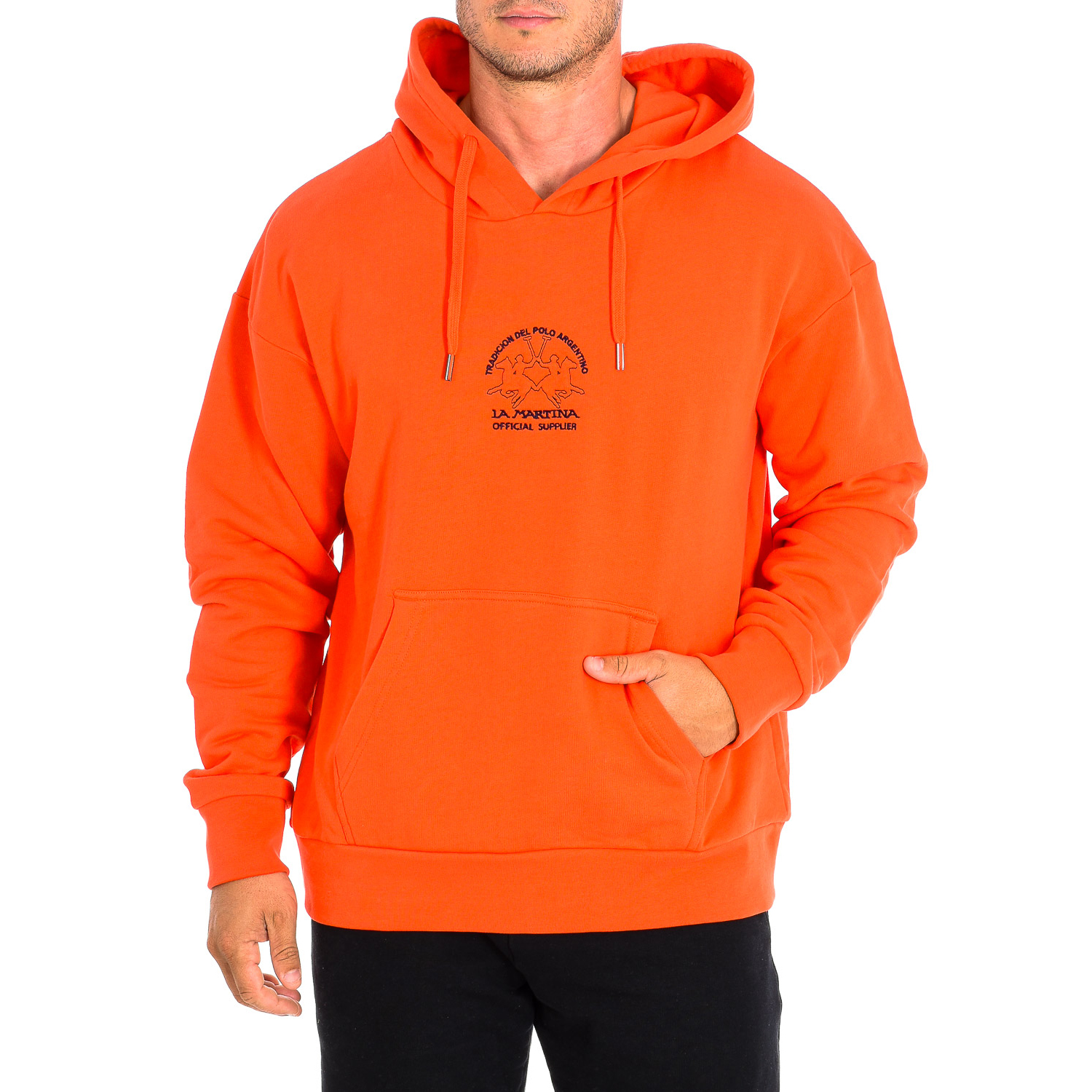 Sweatshirt com Capuz Homem Laranja