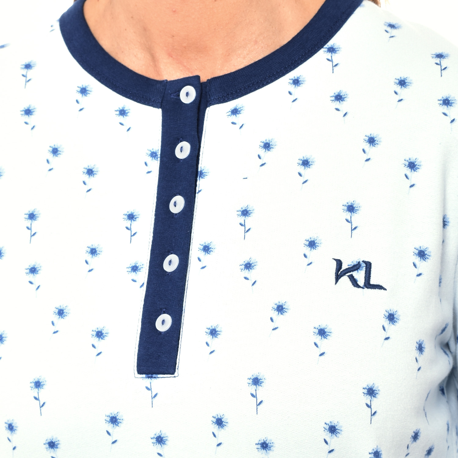 Pijama de Manga Comprida Azul