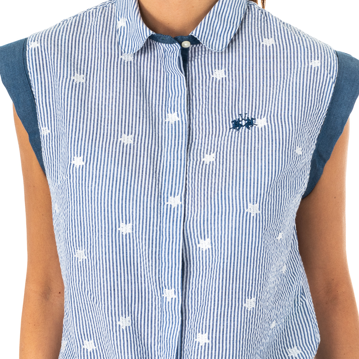 Blusa sem Mangas Senhora Azul