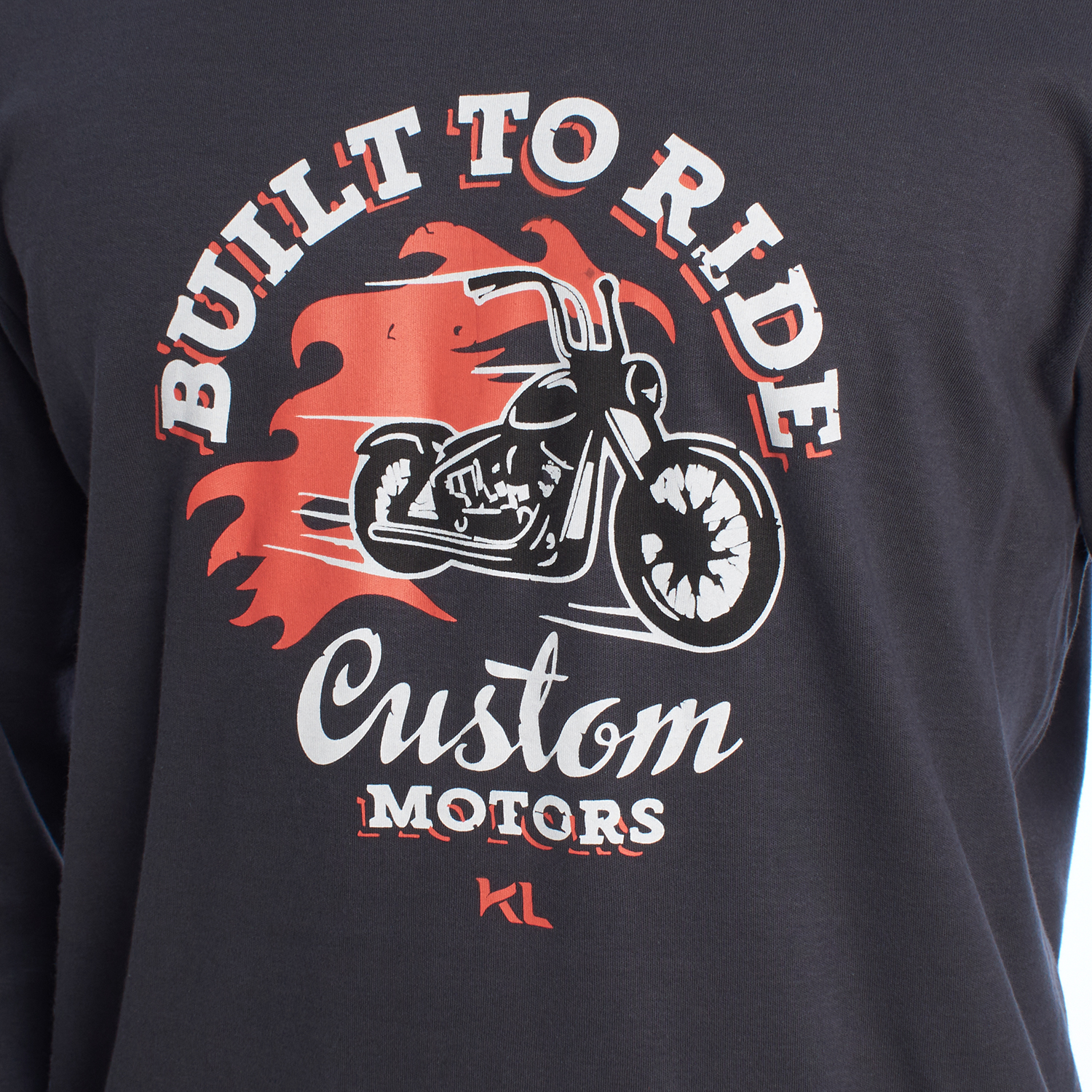 Pijama de Manga Comprida Azul-Laranja