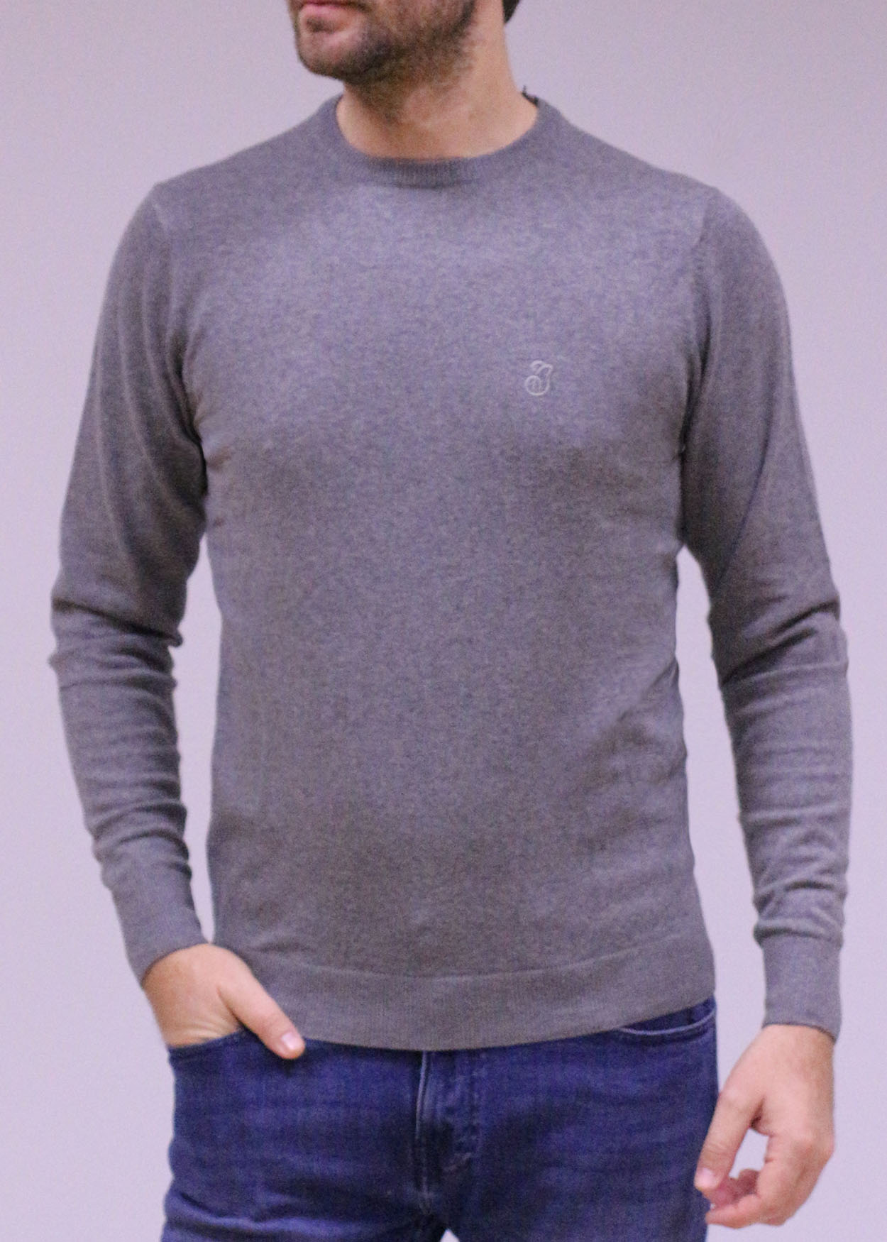 Camisola básica azul-acinzentado