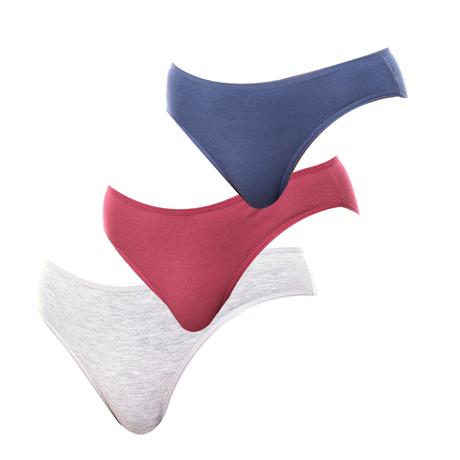 Pack 3 Cuecas Cinzento-Azul-Vermelho