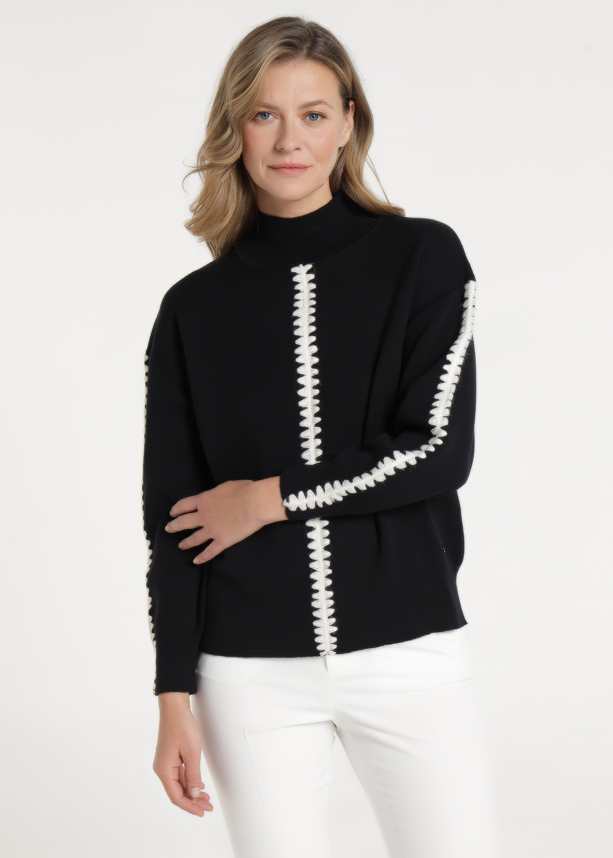 Camisola com gola pixie Senhora Preto