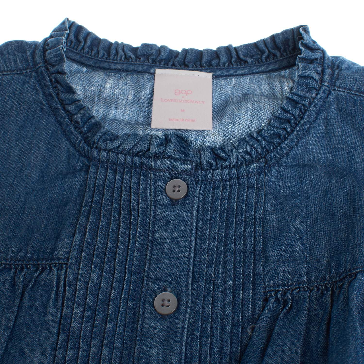 Camisa de ganga Menina Azul