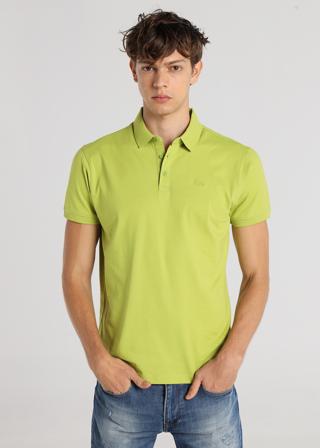 Polo básico Homem Verde