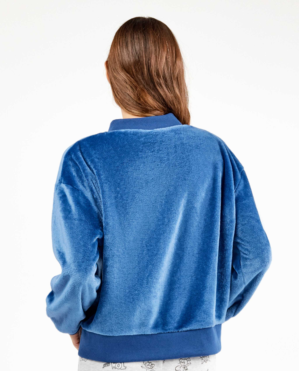 Casaco bomber felpudo Azul