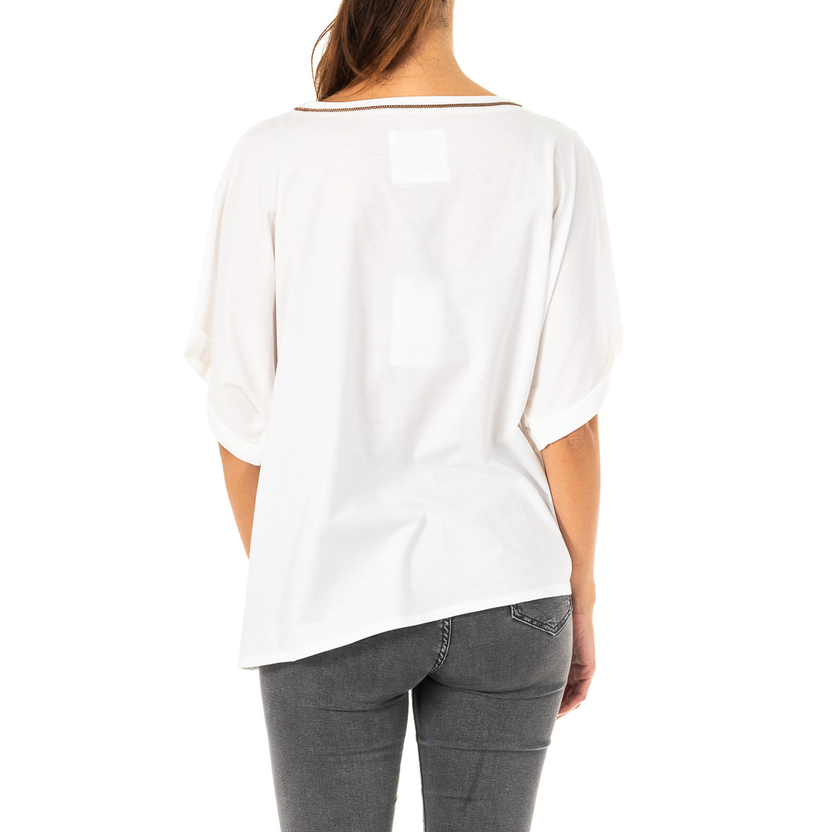 Camisola Manga Curta Senhora Branco