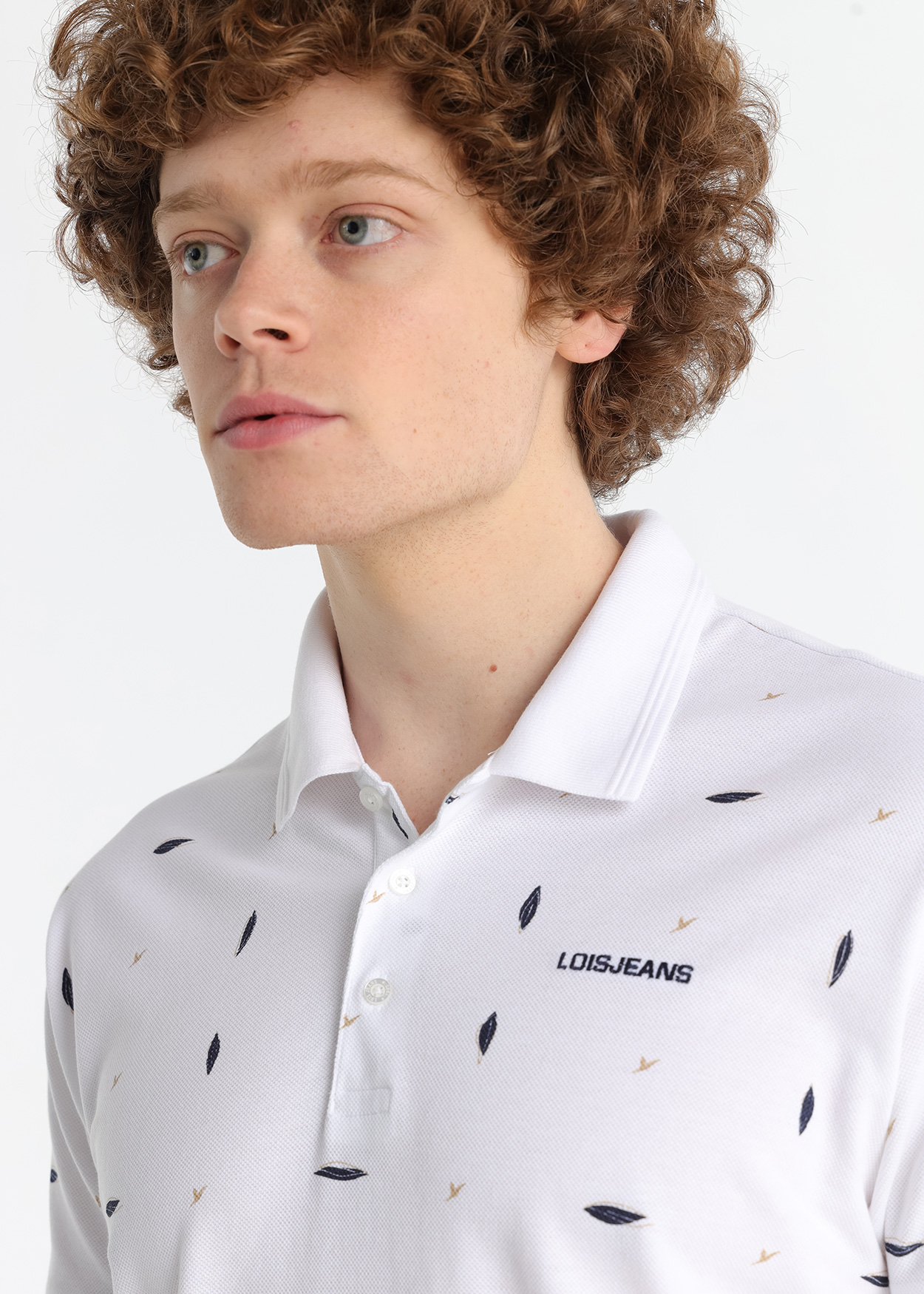 Pólo Estampado Homem Branco