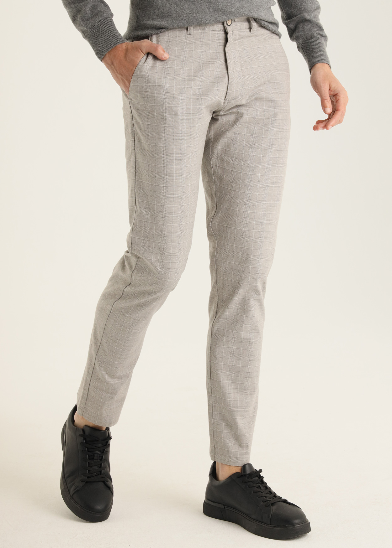 Calça Chino Xadrez Slim Fit Multicor