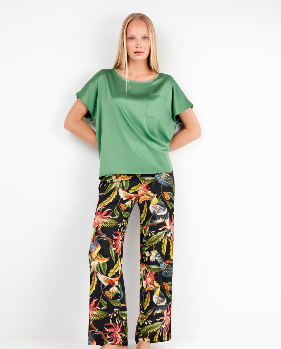 Blusa de cetim Verde