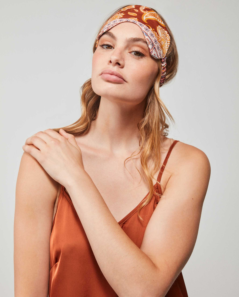 Vestido longo de cetim Laranja