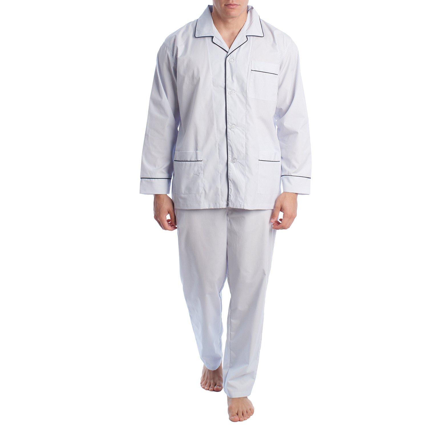 Pijama de Manga Comprida Azul Claro