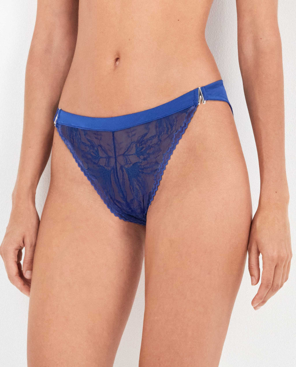 Cuecas de renda azul Klein Azul