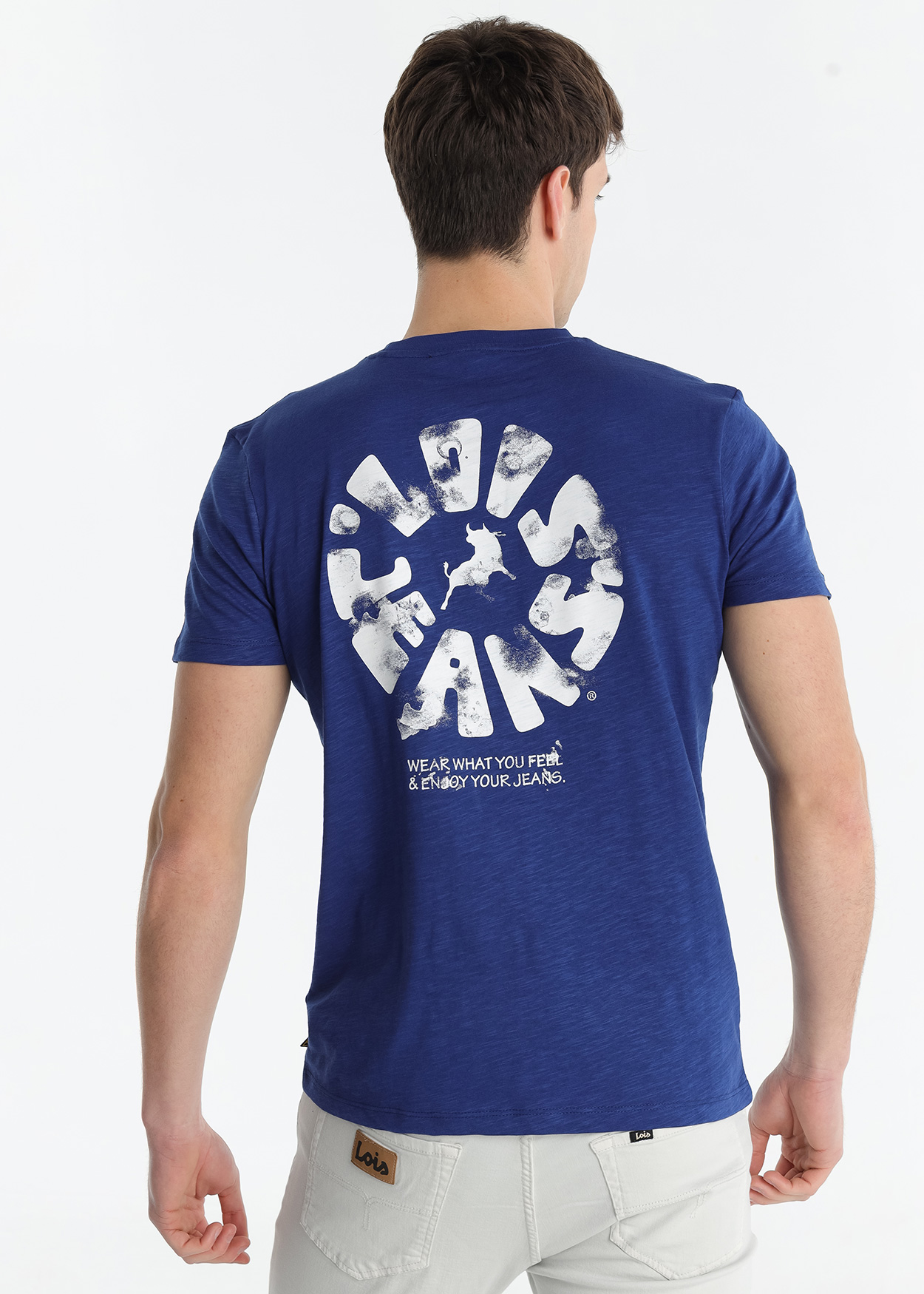 T-Shirt Gráfica Homem Azul