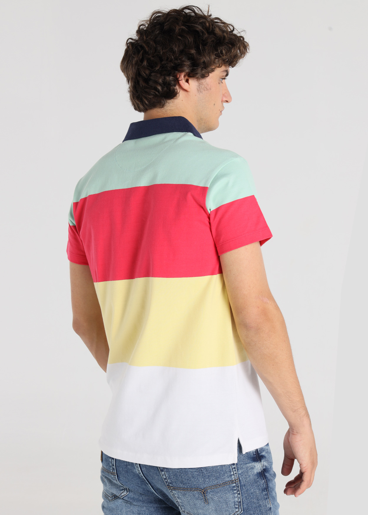 Pólo Riscas Homem Rosa