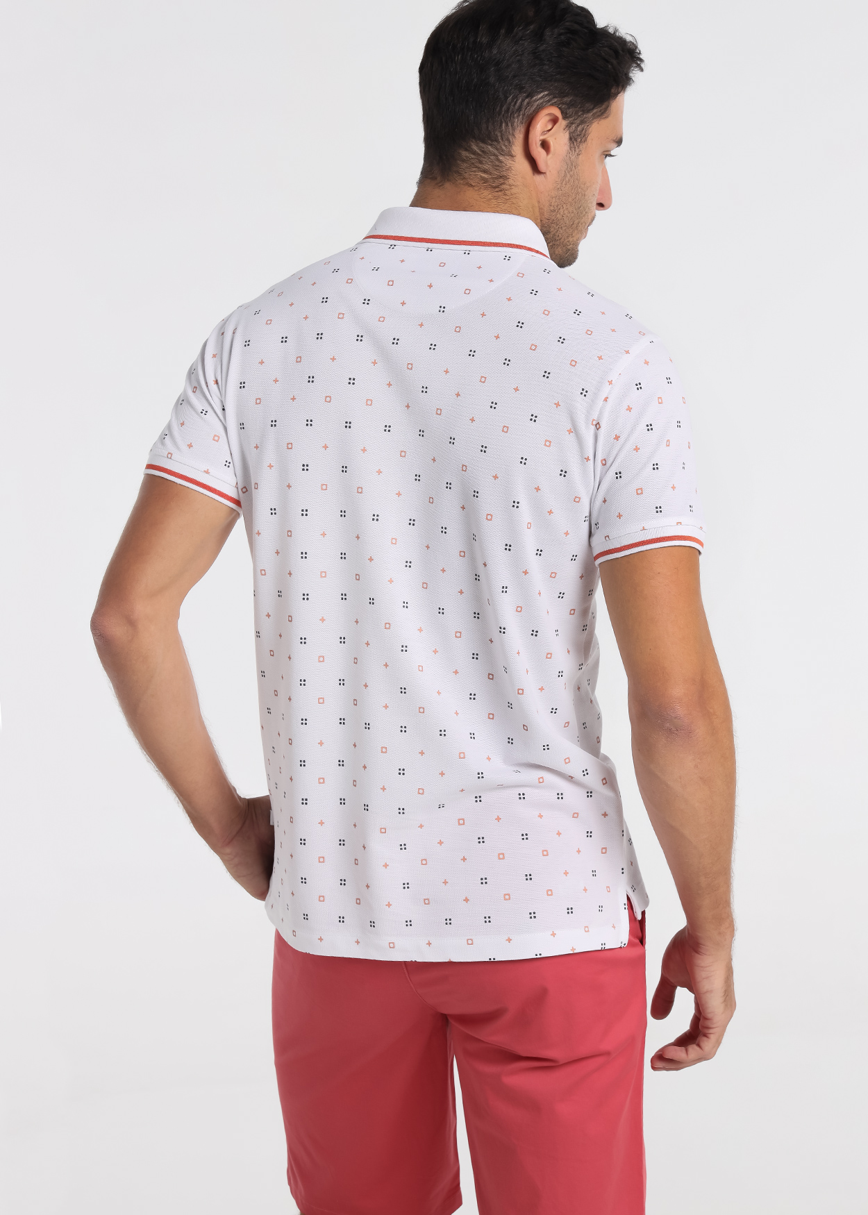 Pólo manga curta em malha Branco