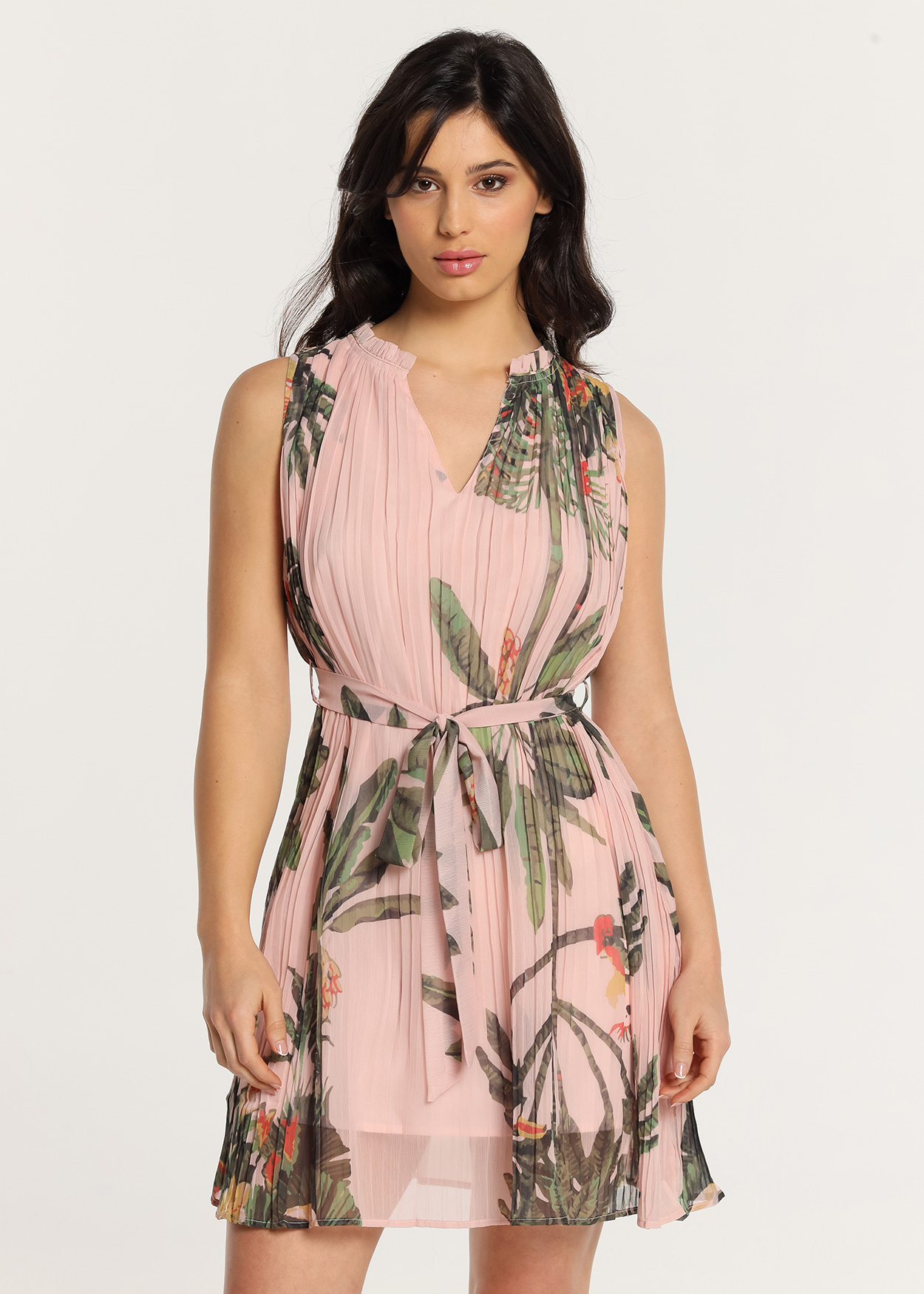 Vestido Curto Plissado Senhora Rosa