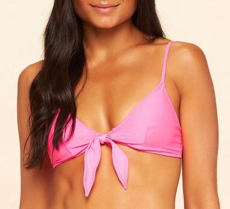 Top Biquini Liso Coordenado Rosa
