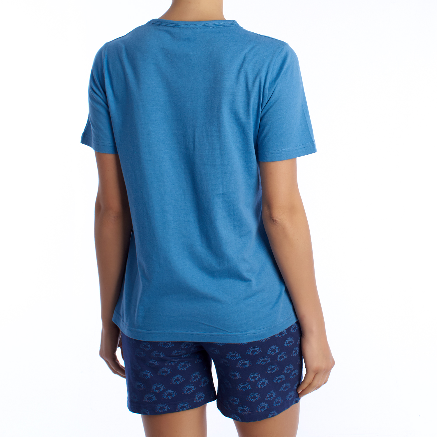 Pijama de Manga Curta Azul