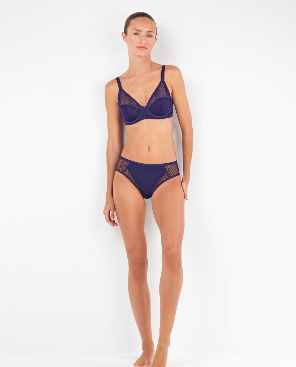 Cuecas midi em tecido de tule Roxo