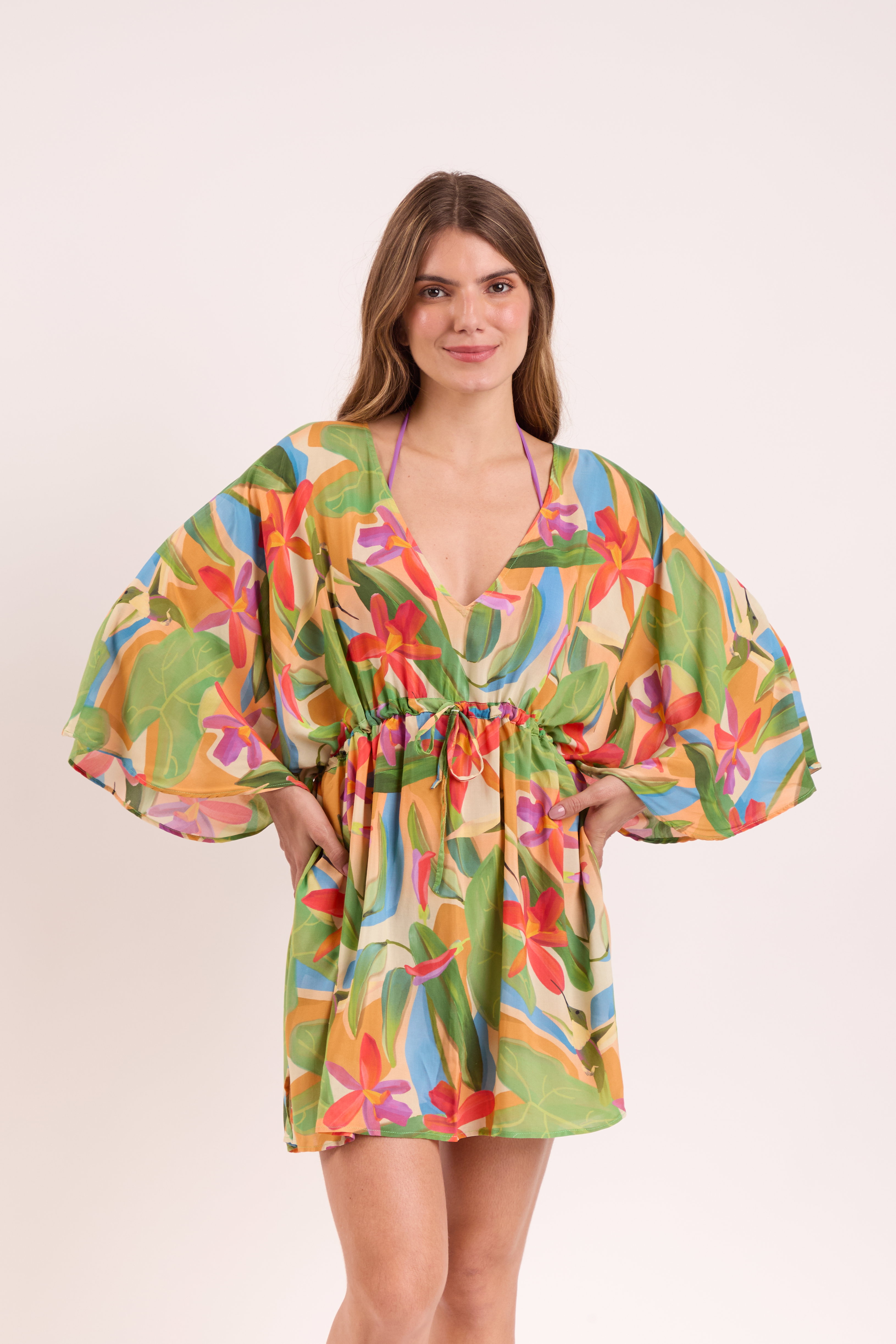Vestido Tropical Kaftan Bel Verde