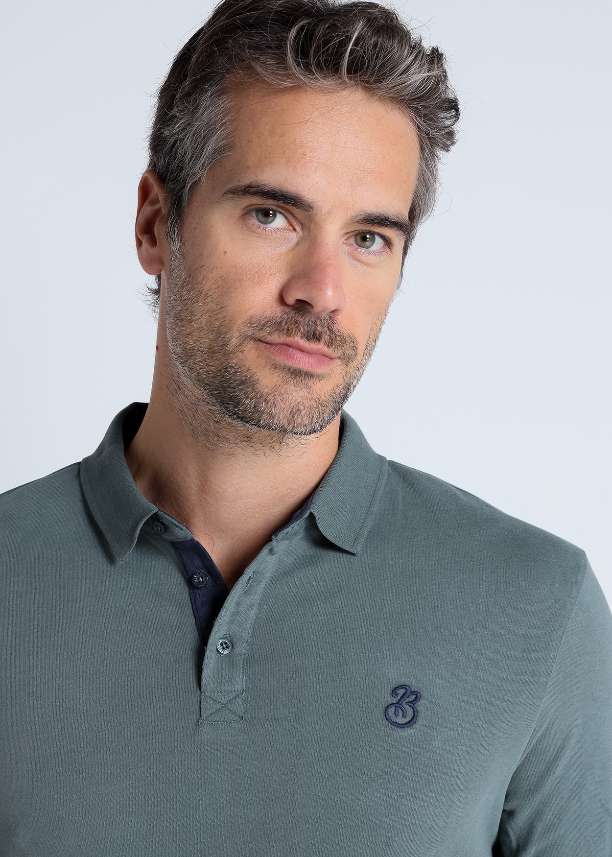 Pólo Básico de manga comprida Verde