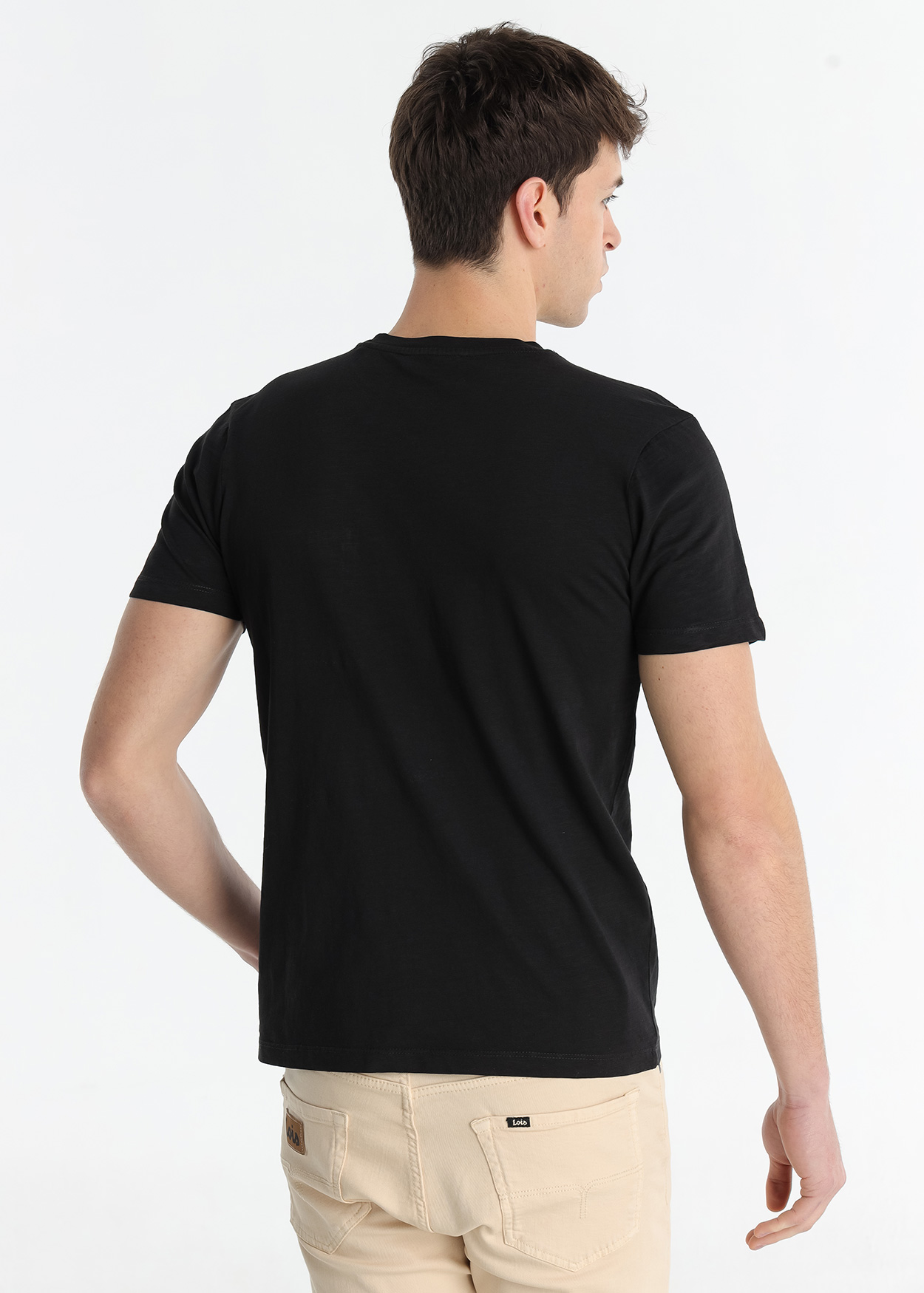 T-Shirt básica Homem Preto