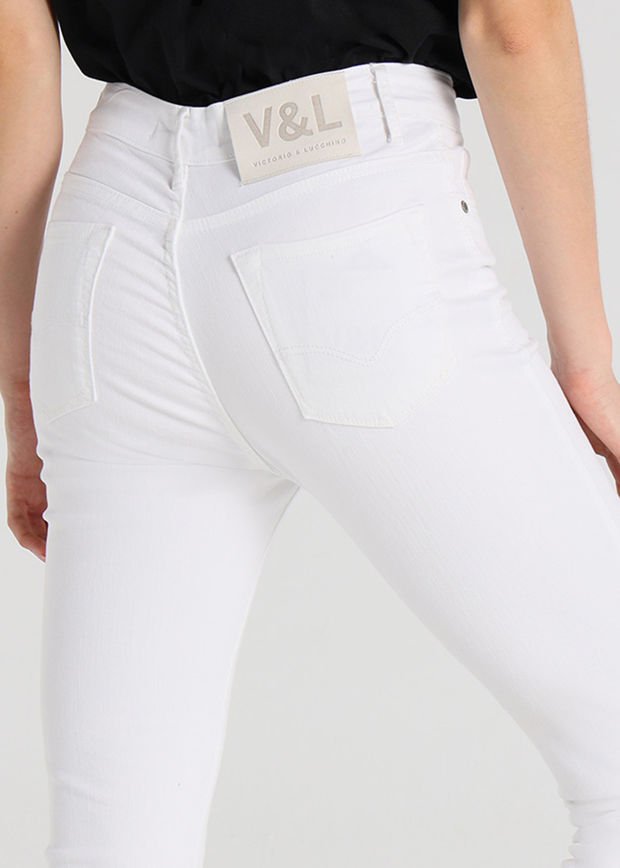 Calças de Ganga Super Slim Senhora Branco