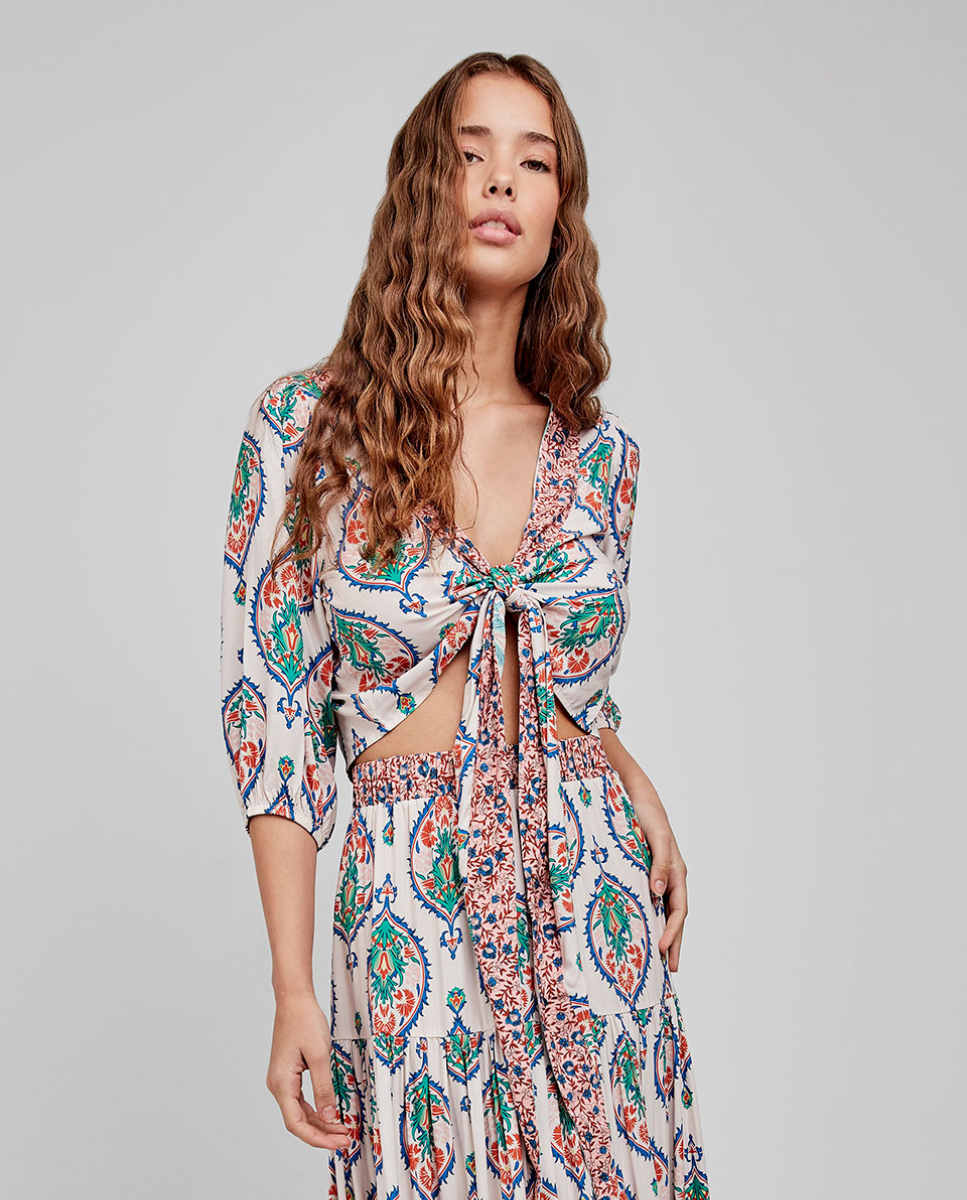 Saia Comprida Estampada MultiCor