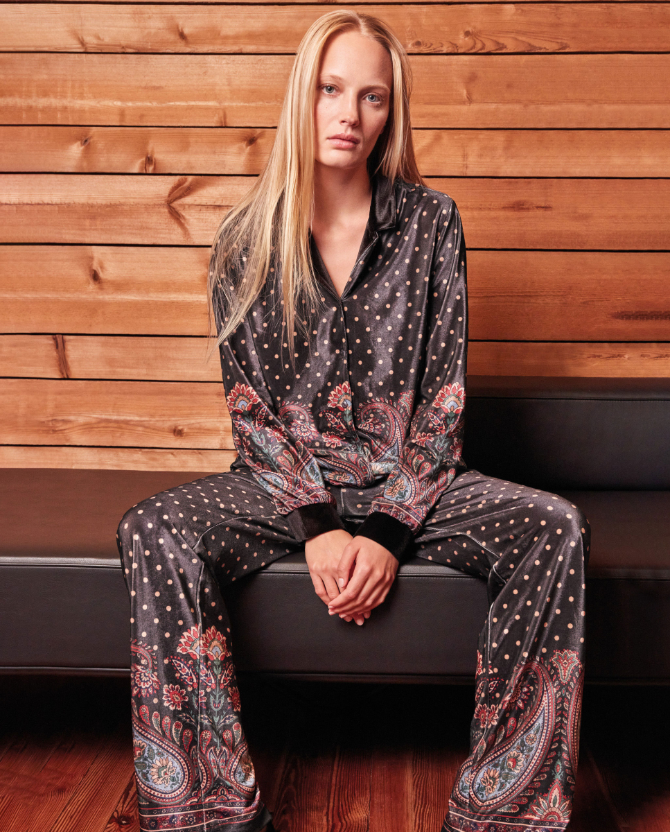 Calças de veludo oriental MultiCor