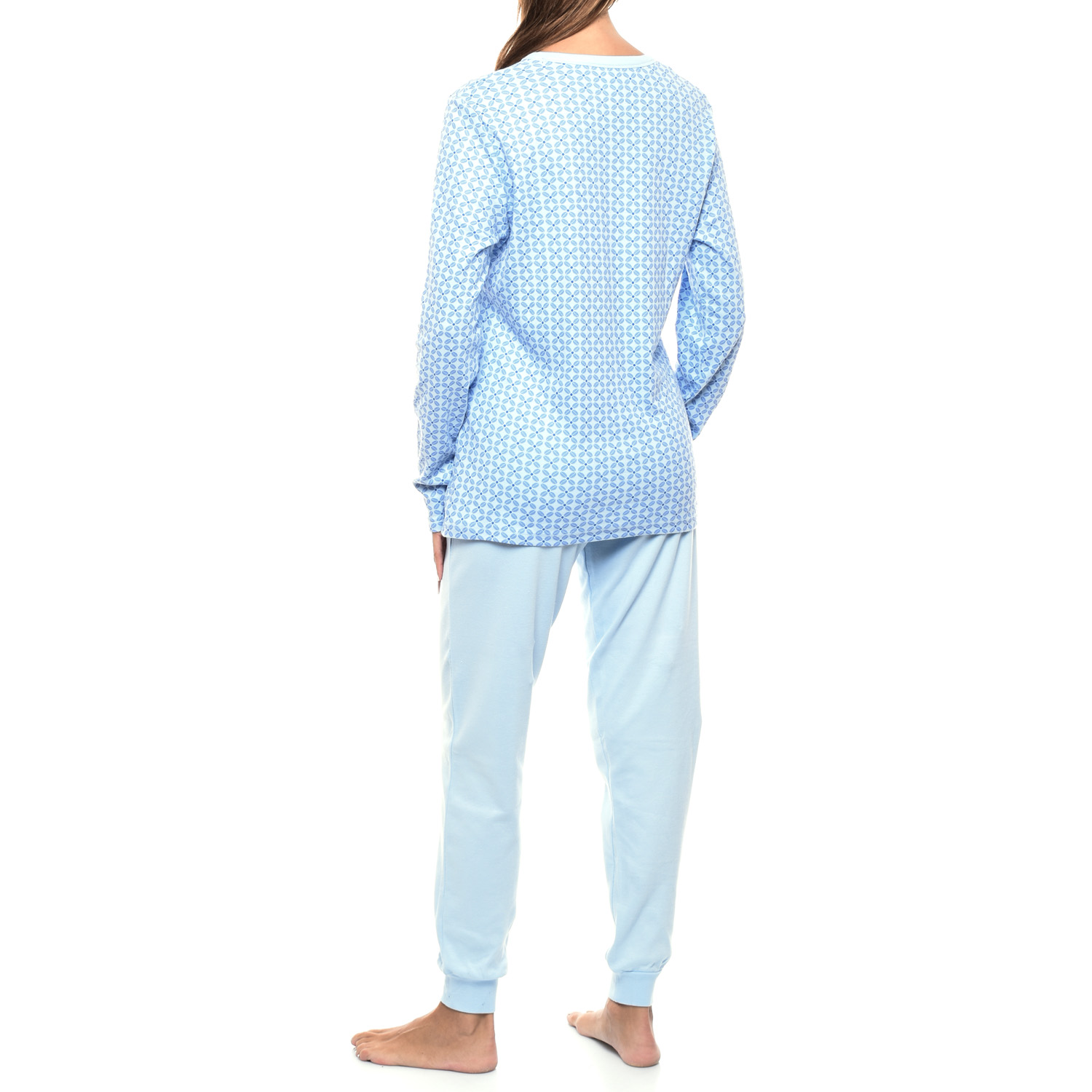 Pijama de Manga Comprida Azul Claro