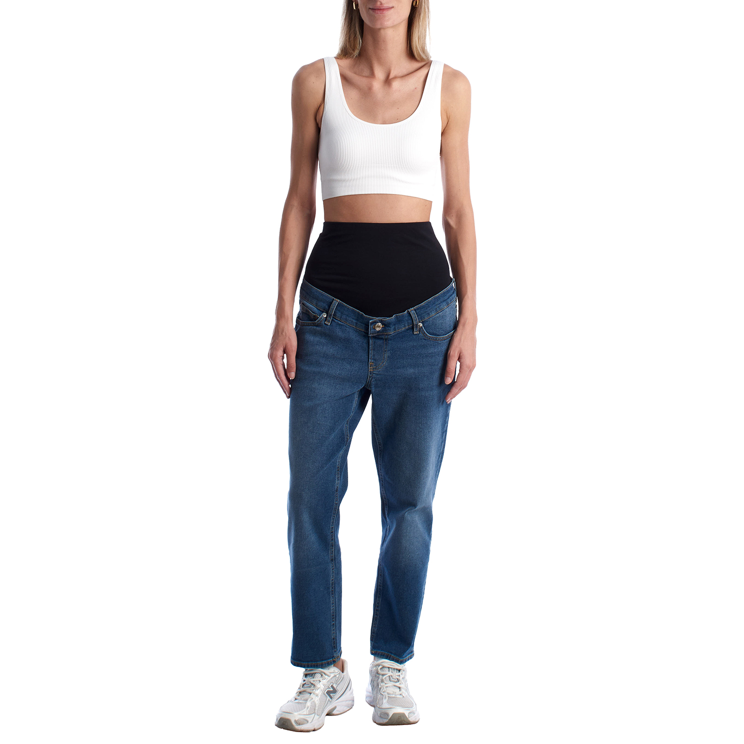 Calças de Ganga de Maternidade Azul