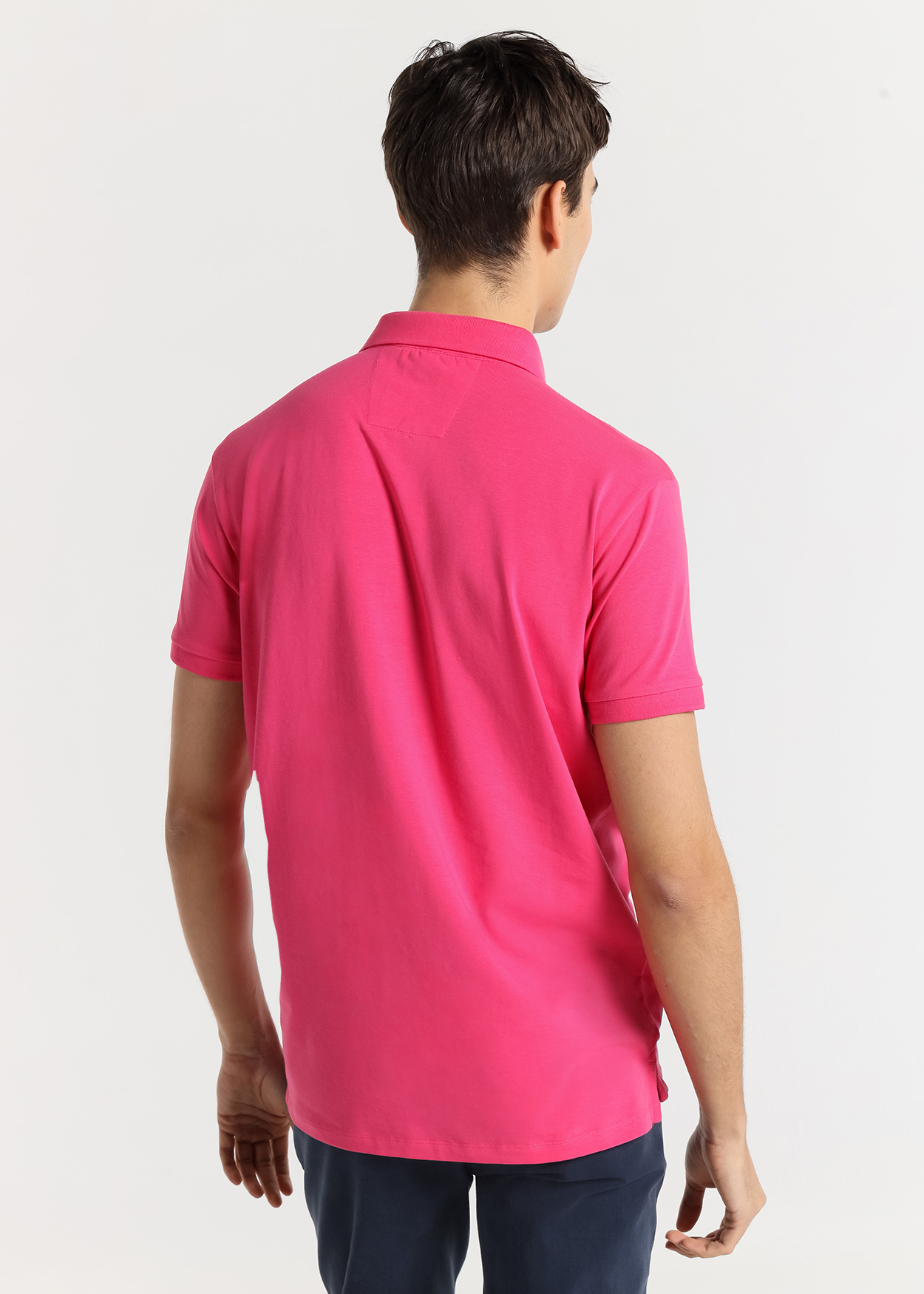 Pólo Desportivo de Manga Curta com Elástico Rosa