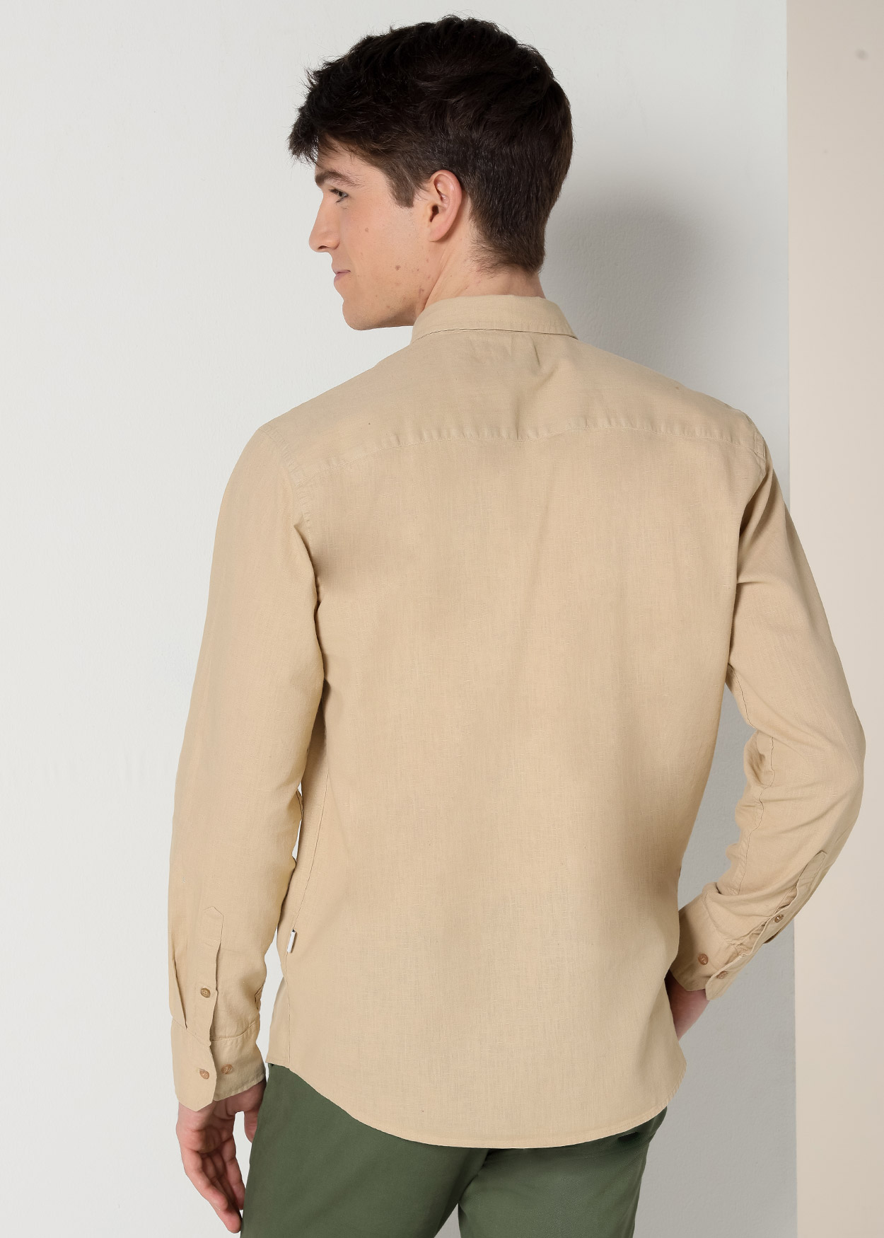 Camisa de manga comprida Bege