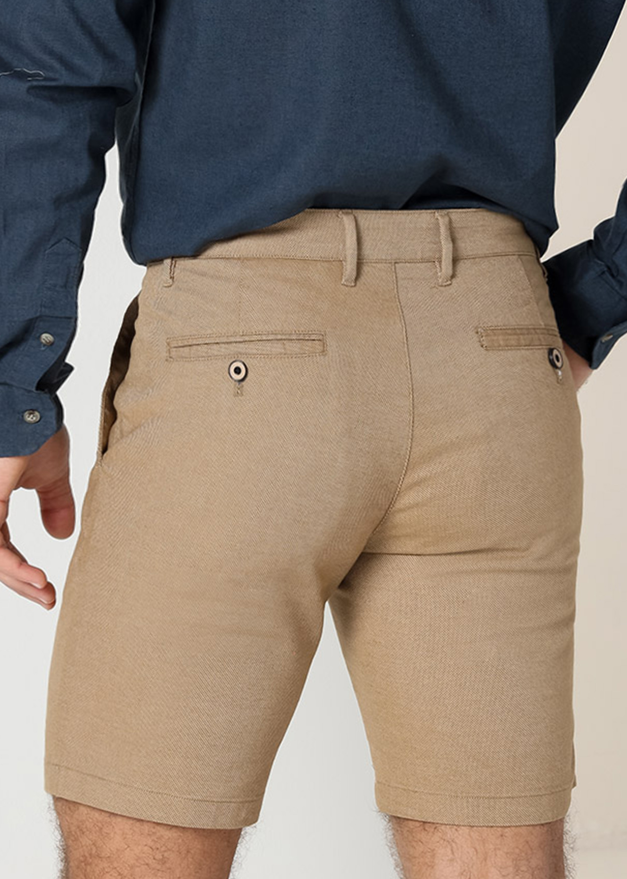 Bermuda Chino Homem Castanho