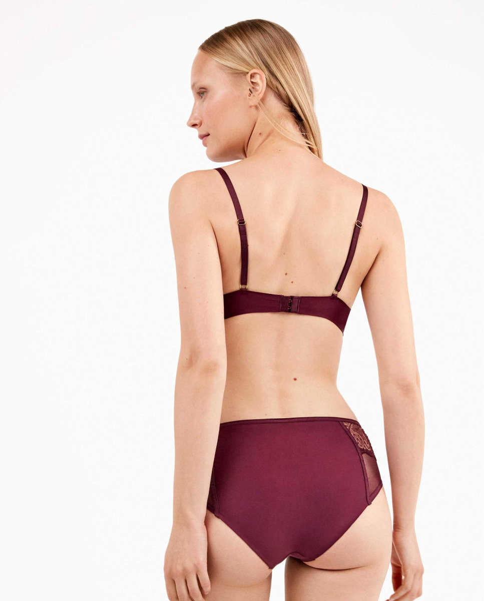 Cuecas detalhes transparentes Vermelho