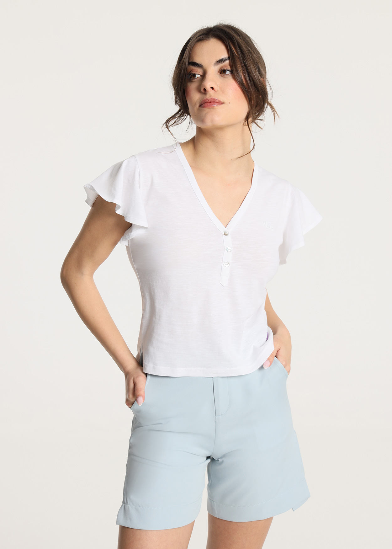 Camisola com mangas bufantes Senhora Branco