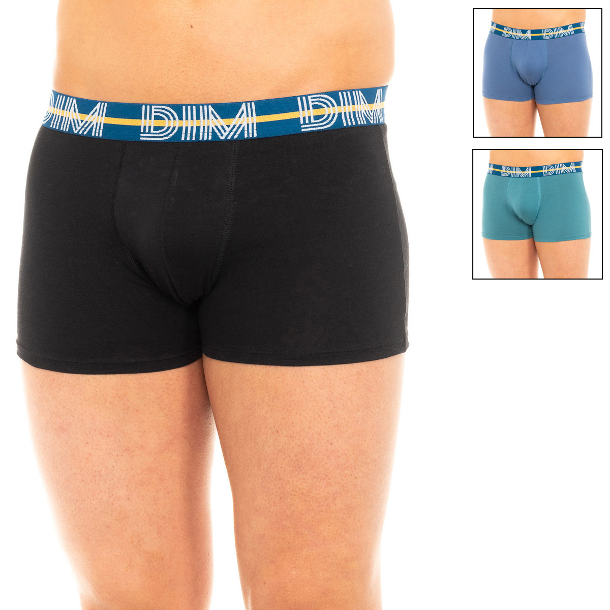 Pack 3 Boxers Homem Basic Azul Verde e Preto