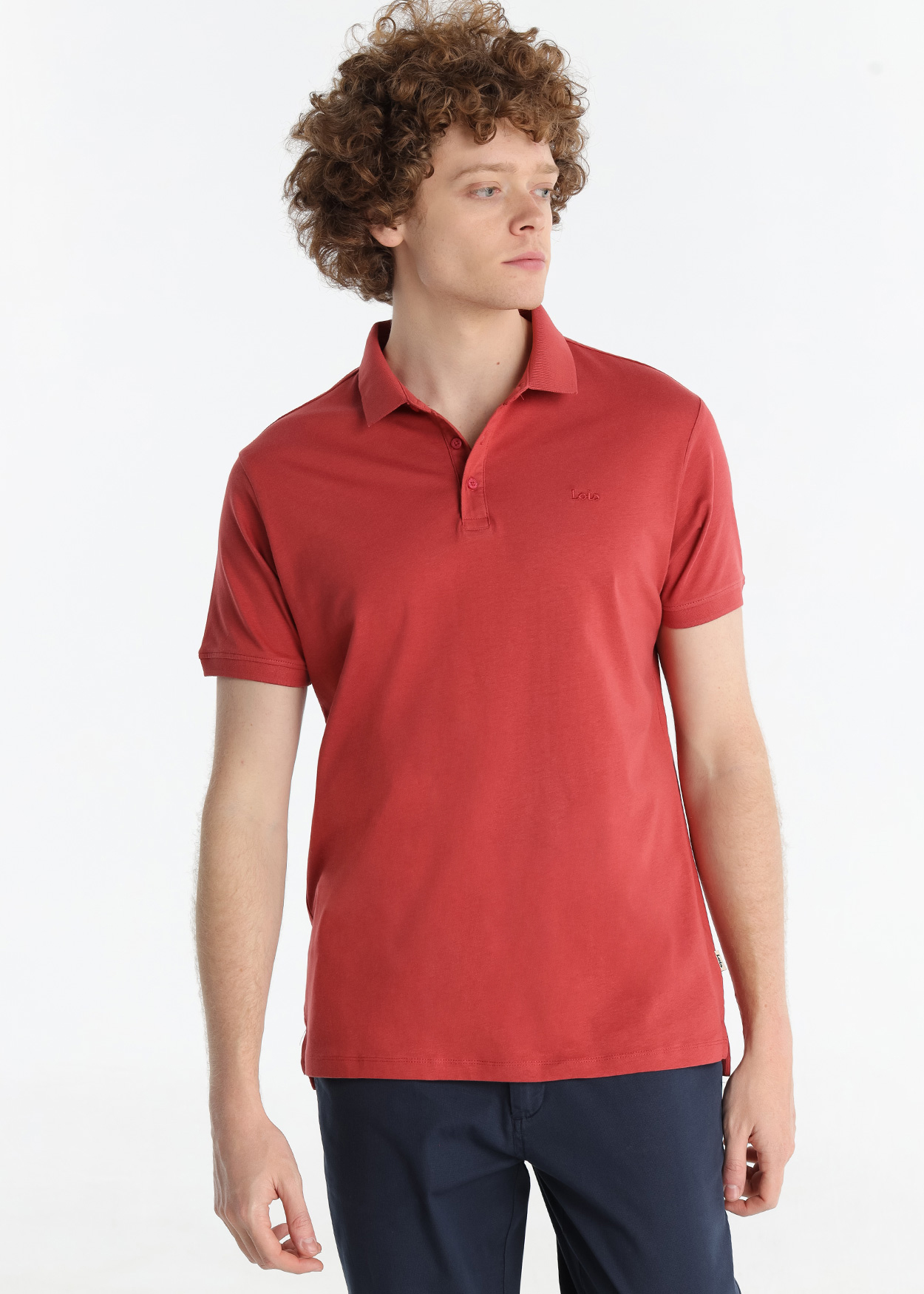 Polo básico Homem Vermelho