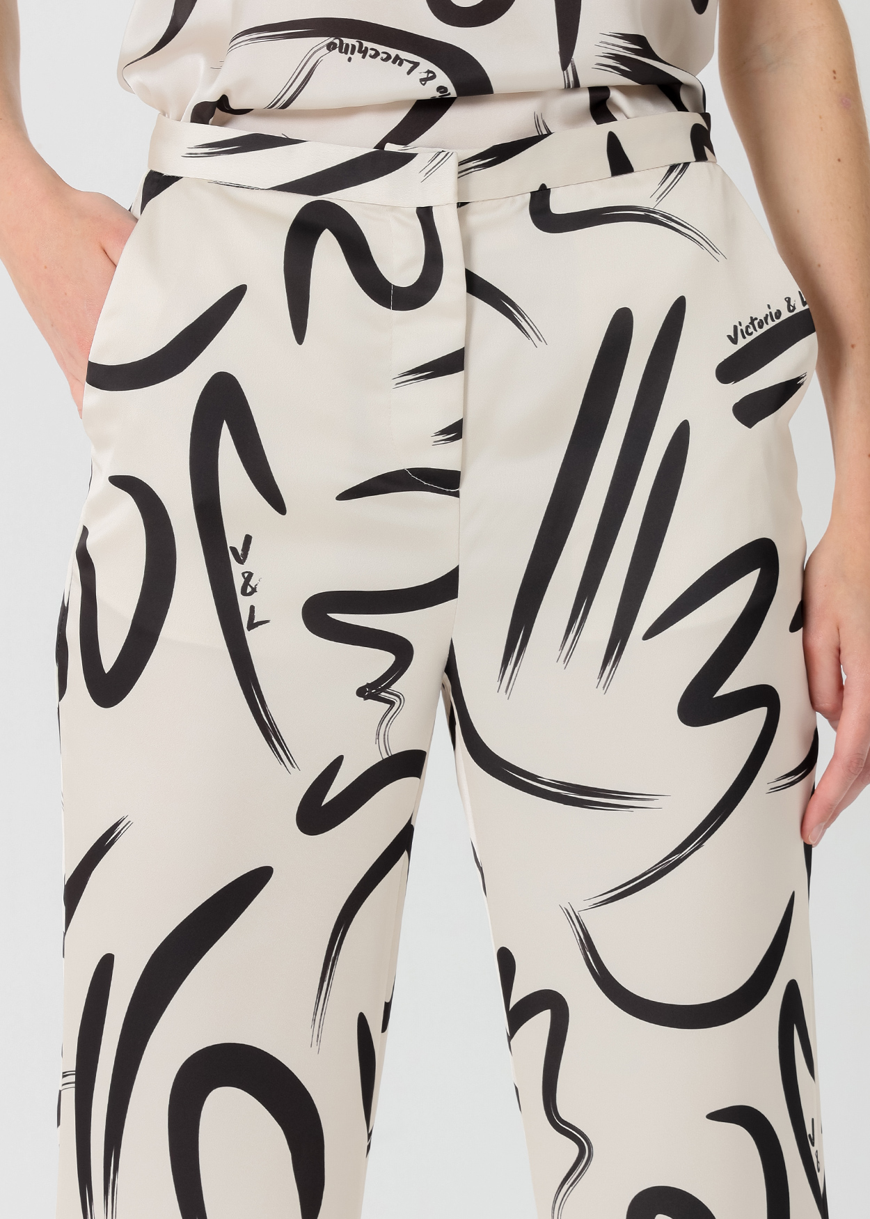 Calças Fluídas Senhora Multicolorido