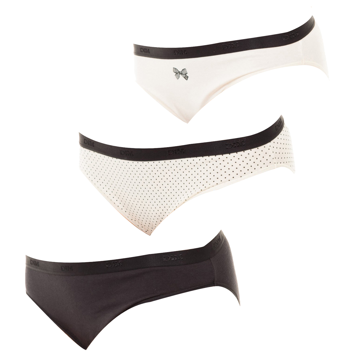 Pack 3 Cuecas Senhora Cotton Stretch Branco e Preto