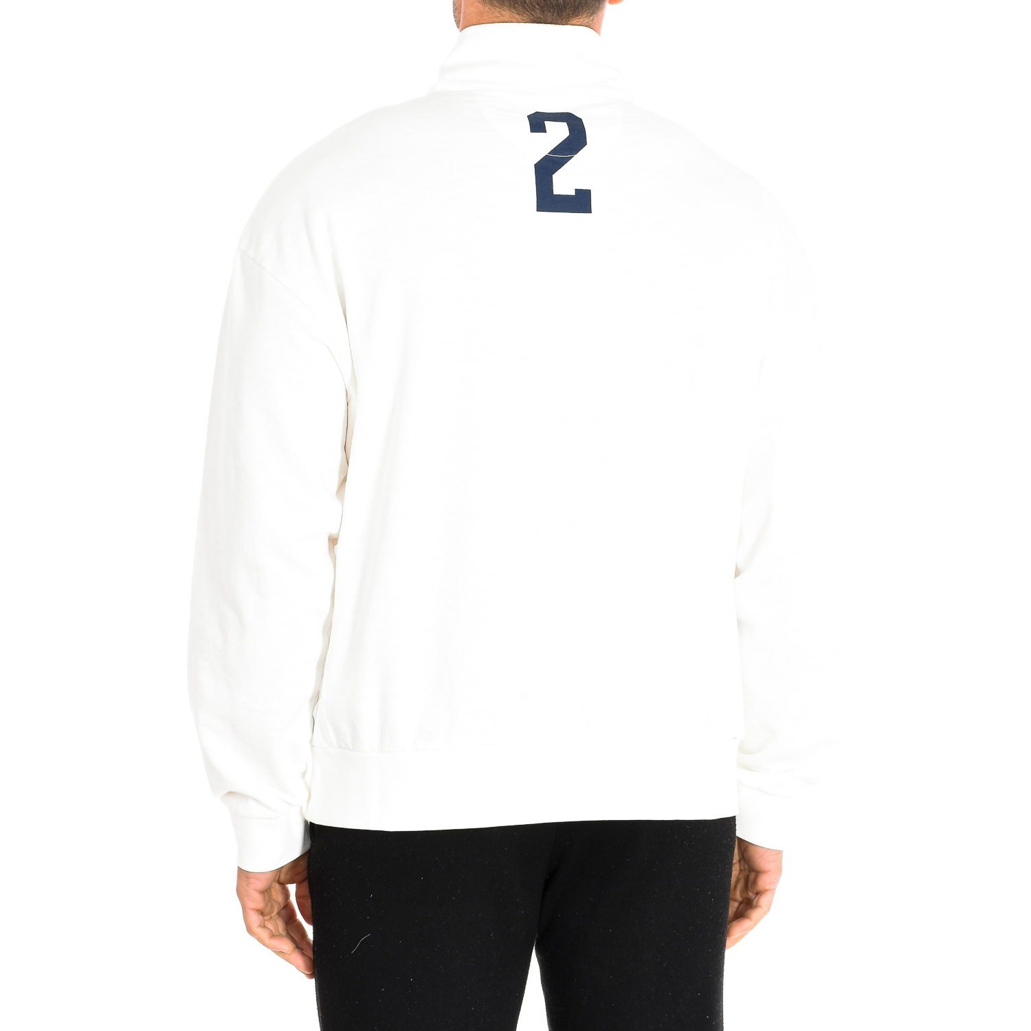 Sweatshirt Meio Fecho Homem Branco