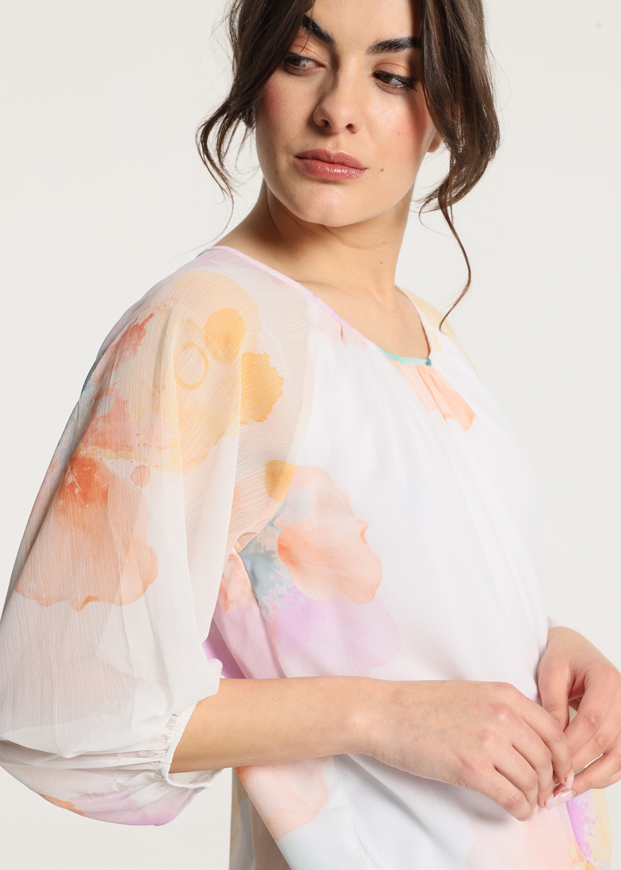 Blusa com mangas bufantes Senhora Multicolorido